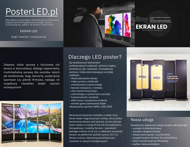 Wynajem ekranu LED na tergi, eventy , konferencje