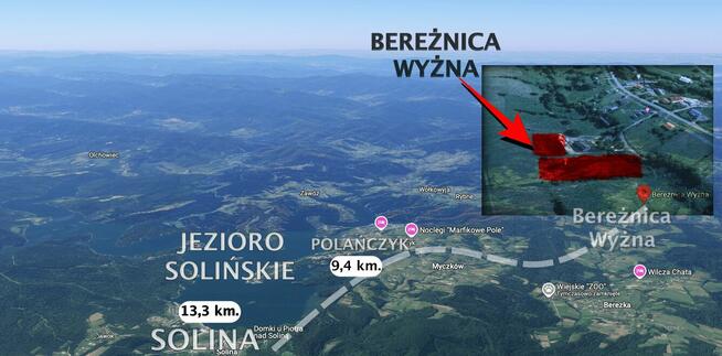 Duża inwestycja 82 ar. w Bereżnicy Wyżnej gm. Solina