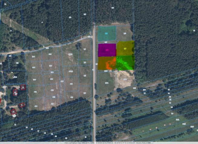Działki budowlane pod lasem od 1109m. Cicha okolica. Blisko