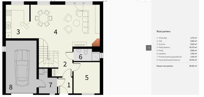 Przestronny, oszczędny dom - 4 pokoje, 2 łazienki / działka