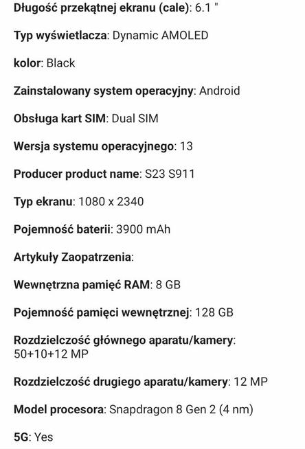 używany telefon samsung s23 128gb