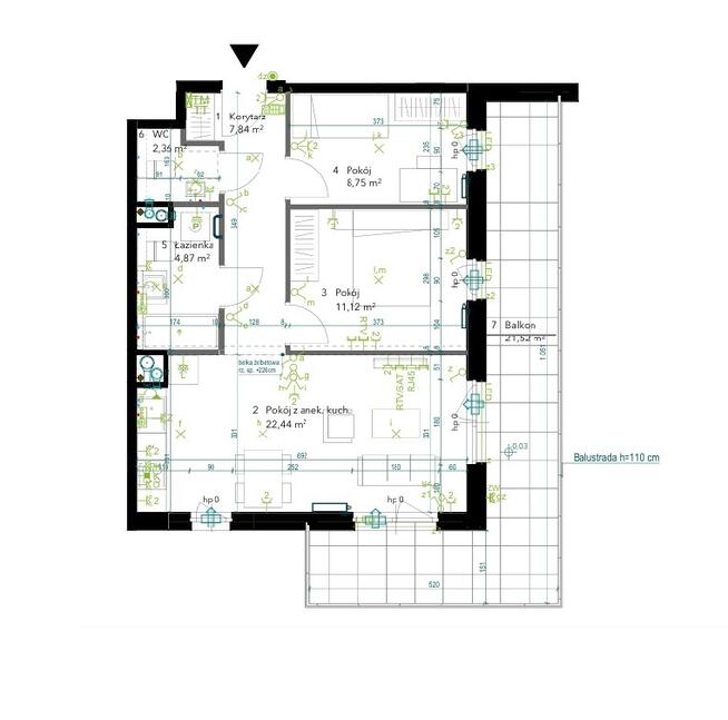 3 pokoje z balkonem 22m2 bez prowizji i PCC%