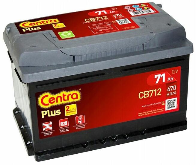 Akumulator Centra Plus 71Ah 670A CB712