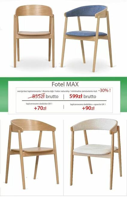 Designerskie fotele dębowe z Meble Radomsko