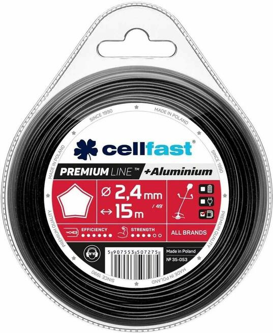 Żyłka do kosy fi 2,4 mm, 15 mb, premium gwiazdka