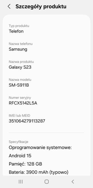 używany telefon samsung s23 128gb