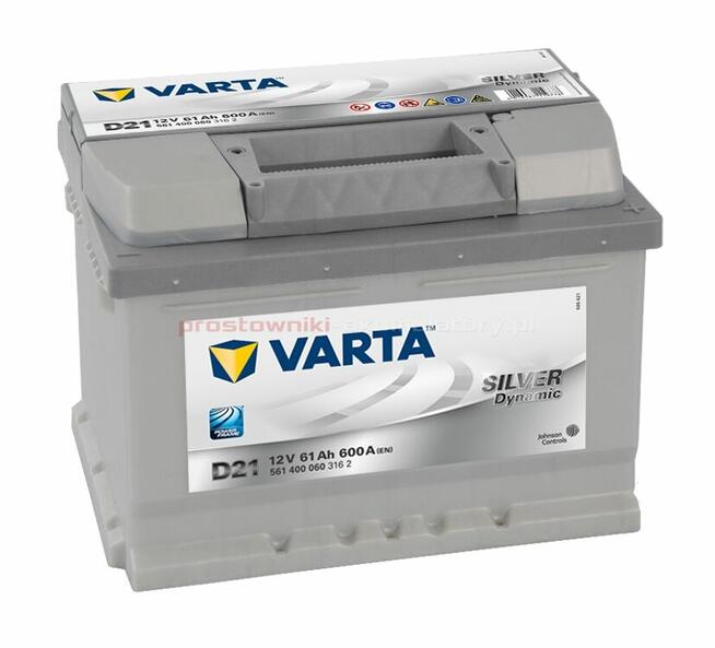 Akumulator 61Ah 600A P+ Varta Silver D21 P+