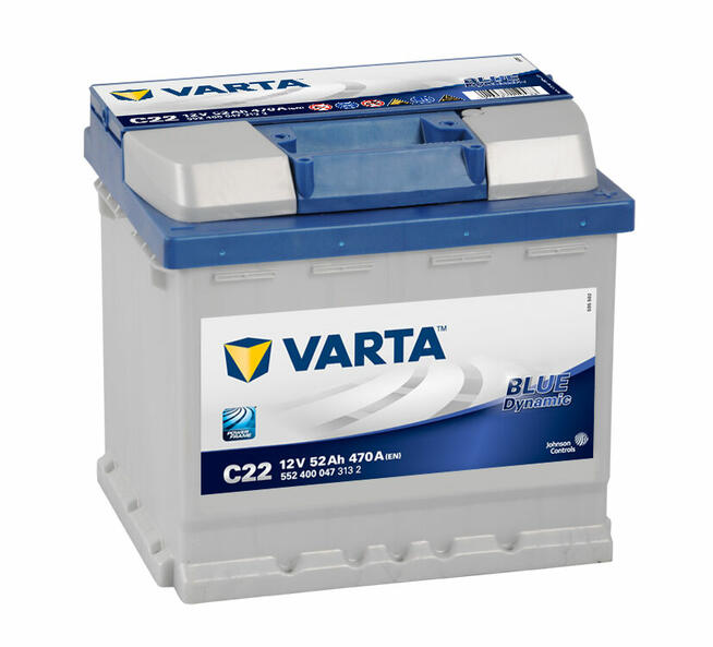 Akumulator samochodowy VARTA BLUE 12V 52Ah 470A C22 P+
