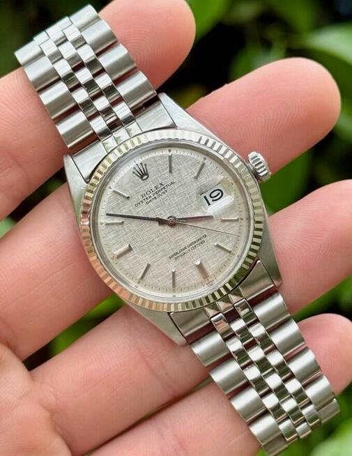 Datejust 1601 Stal nierdzewna Biały len