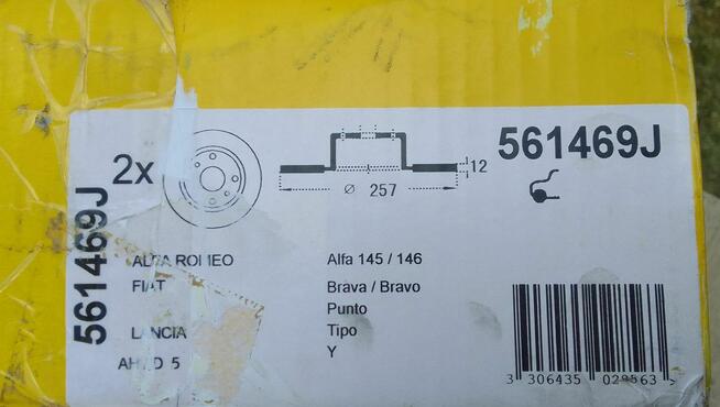 Tarcze ham JURID 257mm 561469J 3306435028563 Alfa Fiat Lanci