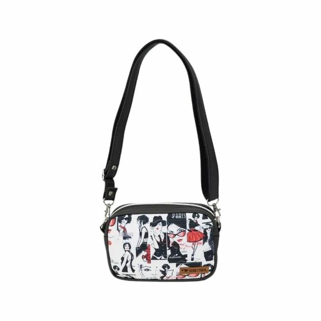 Mini Torebka Box z Ekoskóry z Motywem Fashion Ilustracji w Stylu Komiksowym