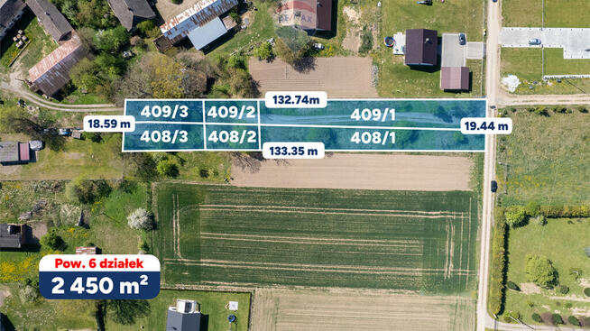 Działka 2450 m² | Media | Malechowo