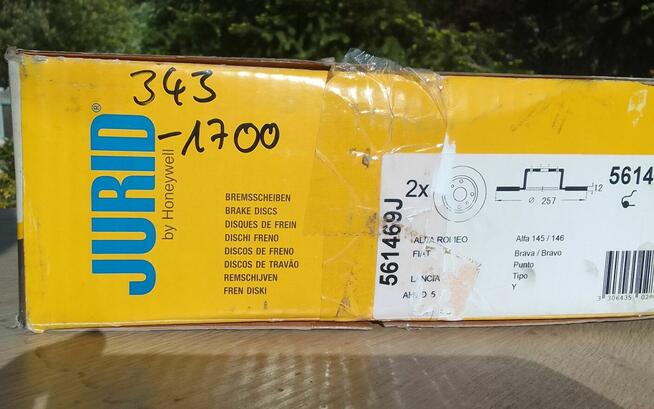 Tarcze ham JURID 257mm 561469J 3306435028563 Alfa Fiat Lanci