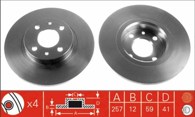 Tarcze ham JURID 257mm 561469J 3306435028563 Alfa Fiat Lanci