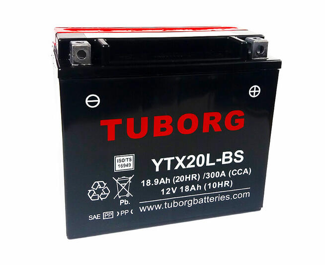 Akumulator motocyklowy TUBORG YTX20L-BS 12V 18.9Ah 300A AGM