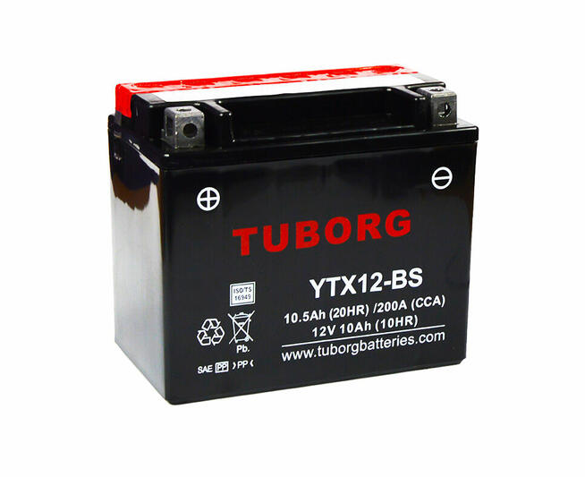 Akumulator motocyklowy TUBORG YTX12-BS 12V 10.5Ah 200A AGM