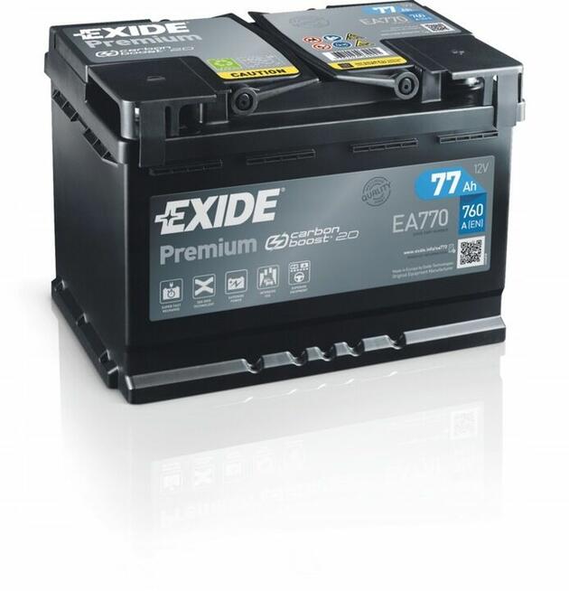 Akumulator Exide Premium 77Ah 760A EA770 Zamiennik CA770