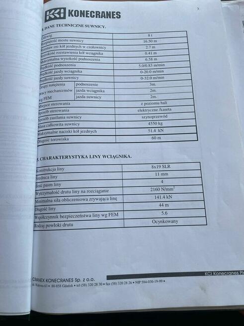 8 szt. suwnice natorowe 8 ton- 16,5 m.