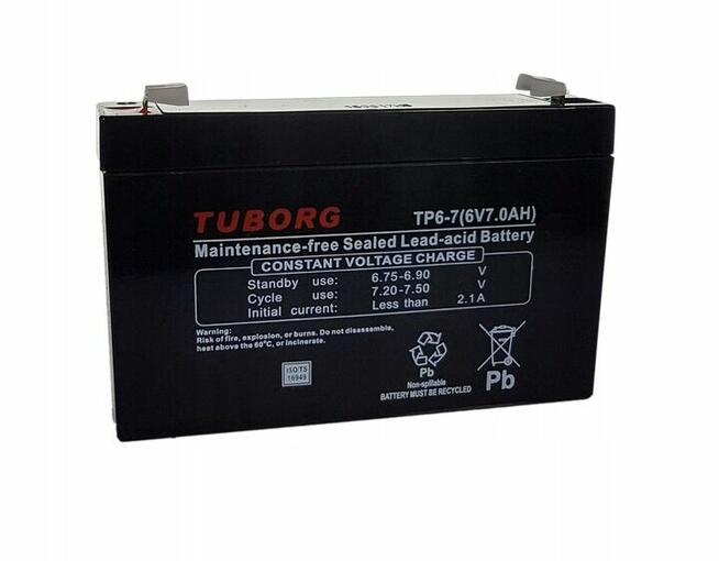Akumulator Tuborg VRLA AGM TP6-7 6V 7Ah do jeździka