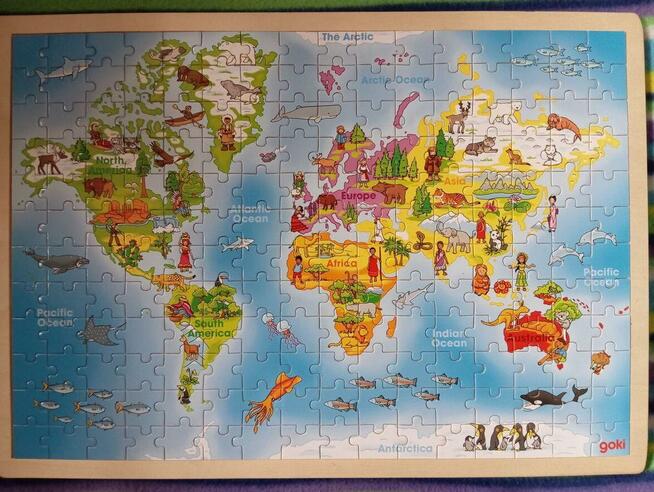 Puzzle drewniane świat nowe