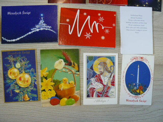 46 pocztowek+15 karteczek z zyczeniami
