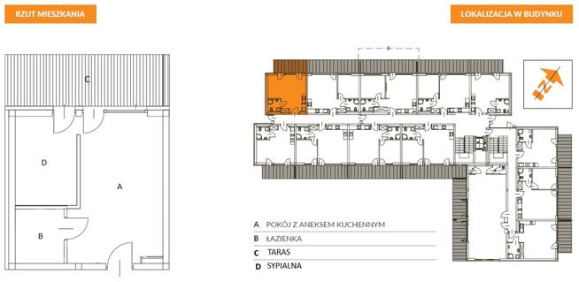 Apartament 2 pokoje, 32m2, 100m od plaży