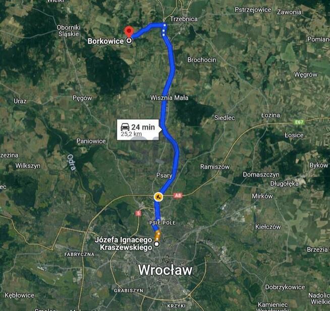 Działka siedliskowa Borkowice gm. Oborniki Śląskie