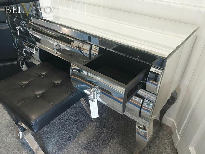 Lustrzana toaletka w stylu glamour 120x42x80 cm powystawowa