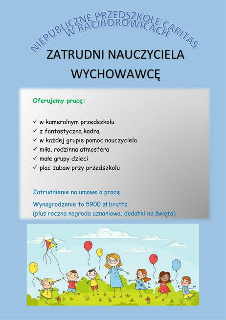 Nauczyciel - wychowawca w przedszkolu