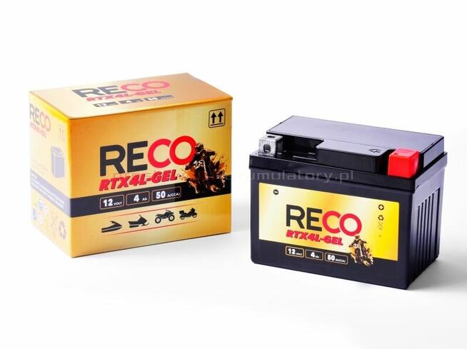 Żelowy Akumulator Reco YTX4L/RTX4L do MOTOCYKLA/SKUTERA GEL
