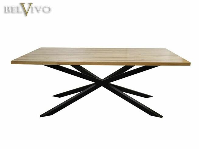 Stół dębowy na stelażu metalowym ST3