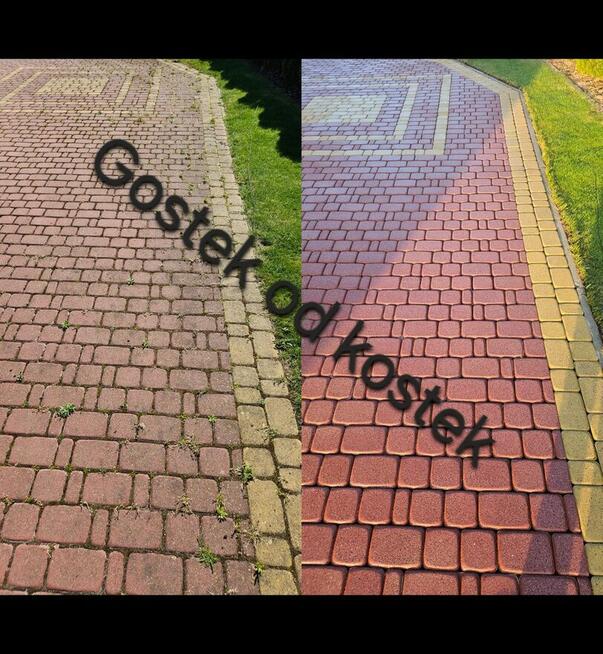 Czyszczenie kostki z odsysaniem błota, mycie dachów elewacji