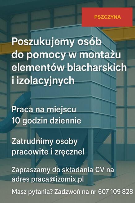 PRACA Montaż elementów blacharskich i izolacyjnych