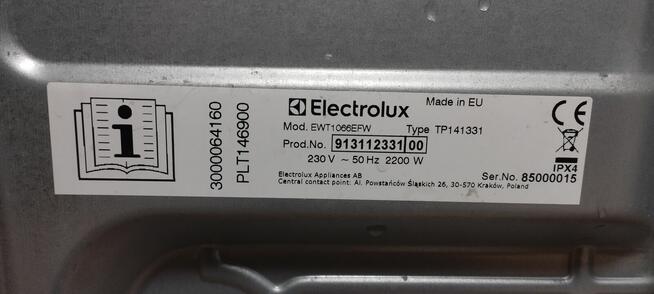 Pralka electrolux EWT1066EFW