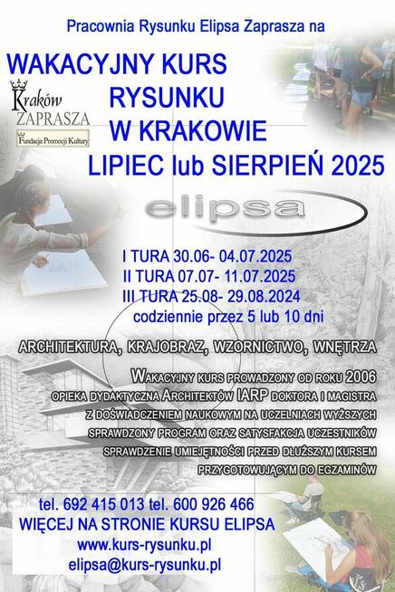Wakacyjny kurs rysunku Elipsa 2025
