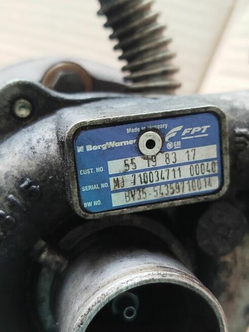 Turbospreżarka Fiat Opel