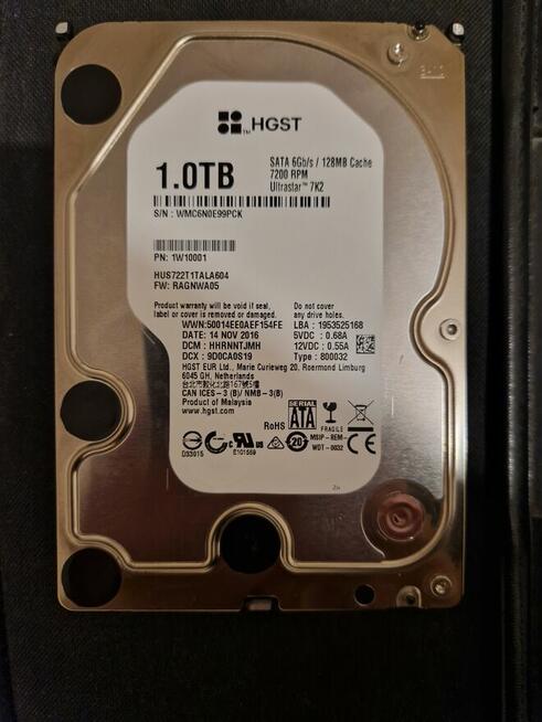 Dysk HGST WD Ultrastar 7K2 DC 1TB 3.5 HDD SATA III 7200RPM