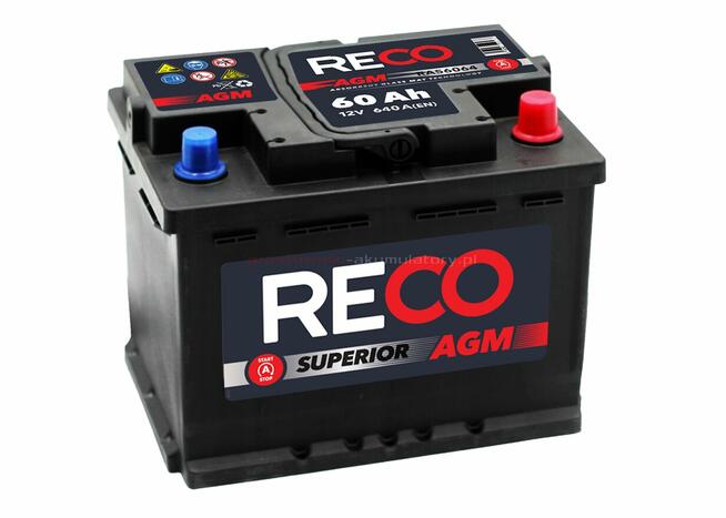 Akumulator RECO AGM RA56064 12V 60Ah 640A Start&Stop