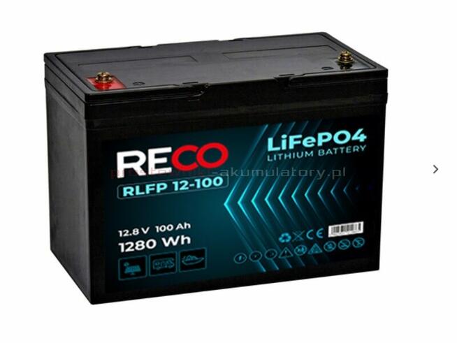 Akumulator LiFePO4 100Ah 12,8V RECO RLFP12-100 głębokiego ro