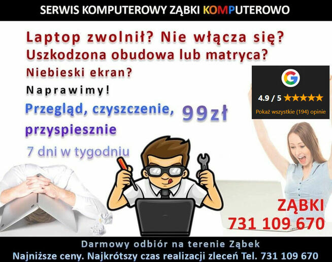 Serwis komputerowy Ząbki. Niskie ceny. Najlepsze opinie!