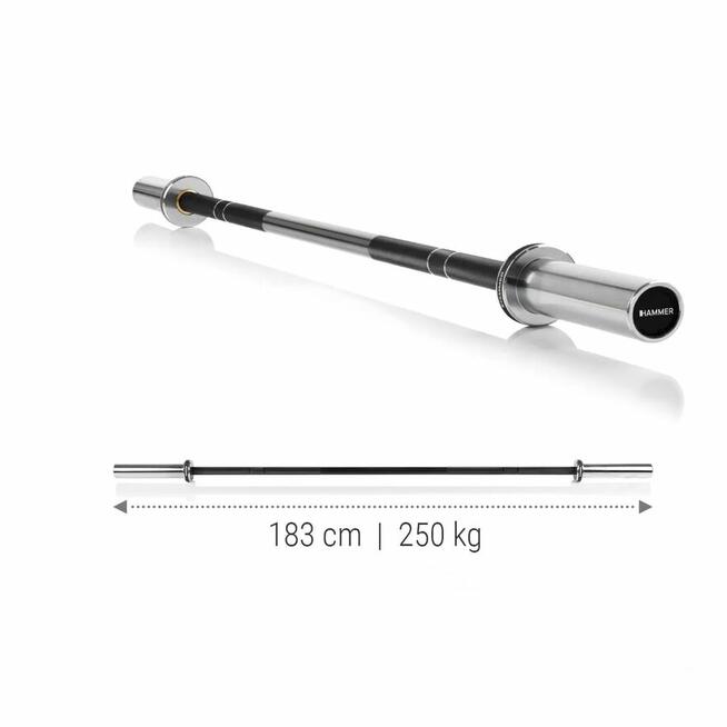 Gryf olimpijski HAMMER 183cm/50mm do 250 kg