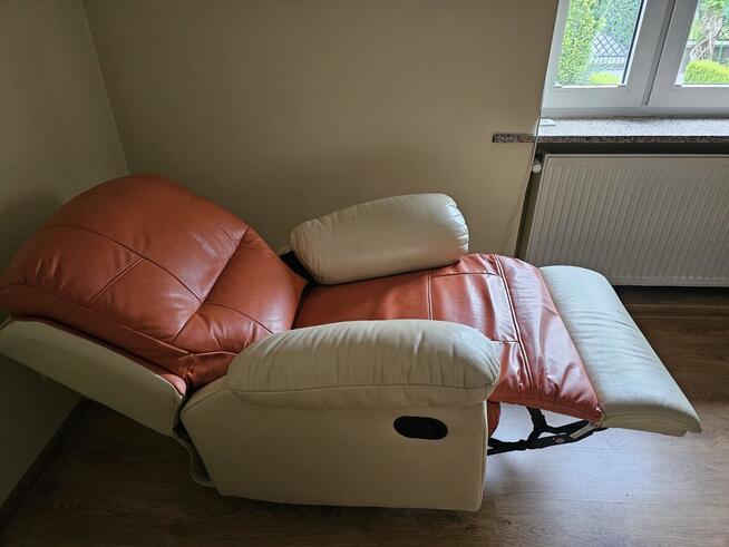 Komplet wypoczynkowy skórzany z funkcją relaks – 3+2+1