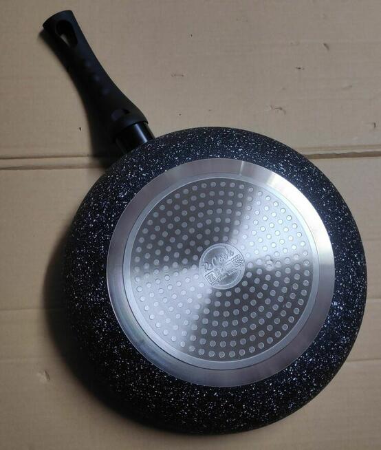 Nowy WOK 28x7,5 cm głęboka patelnia z pokrywą indukcja gaz