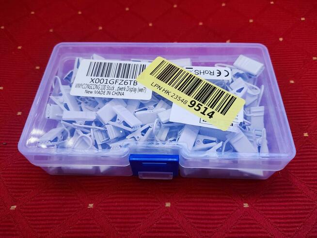 Żabki Białe Do Firan zasłon karnisza szyny metalowe Klipsy