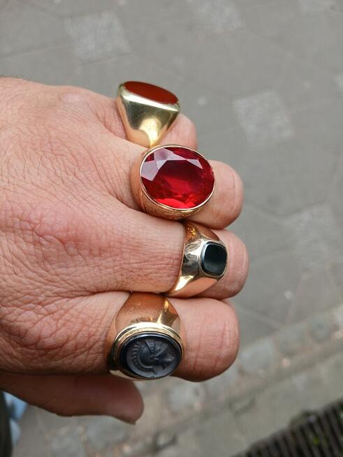 Sprzedam złote sygnety 5 sztuk próba 14k585