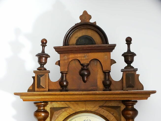 Stary Drewniany Ścienny Wiszący Zegar z gongiem tzw. Ślązak