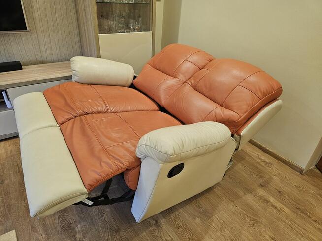 Komplet wypoczynkowy skórzany z funkcją relaks – 3+2+1