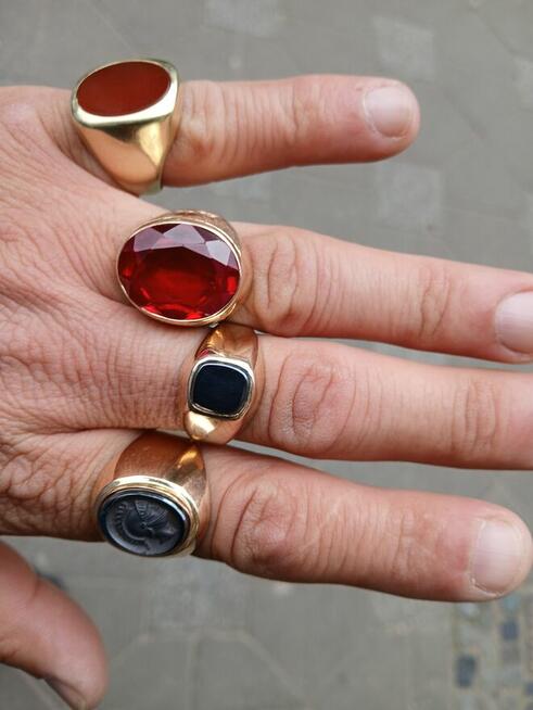 Sprzedam złote sygnety 5 sztuk próba 14k585