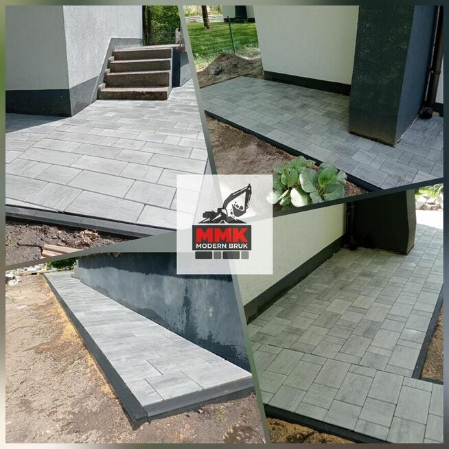 Układanie kostki brukowej, Brukarstwo, Tarasy, Schody, Alejki