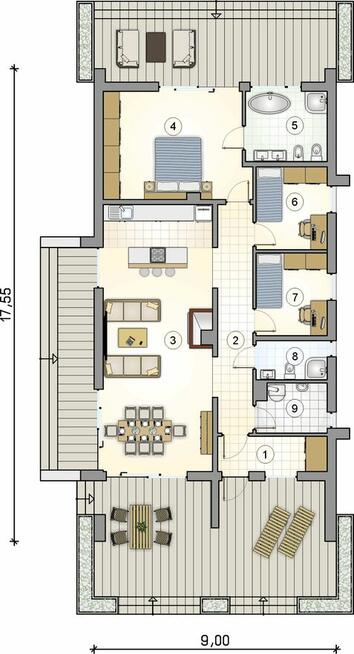 Nowoczesny dom parterowy 115m2 na działce z lasem